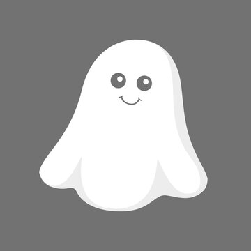 Cute Ghost. Halloween Avatar. Vector Illustration.