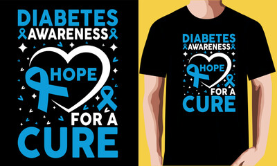 Diabetes awareness hope for a cure T-shirt Design.