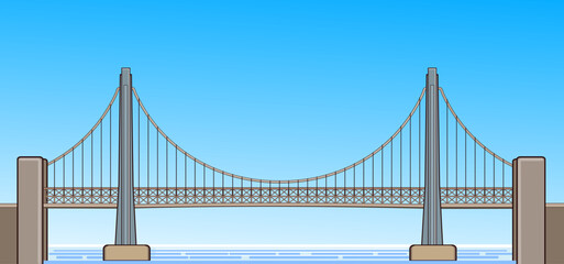 vector illustration of golden gate bridge.