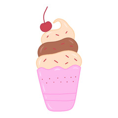 Doodle hand drawn ice cream vector isolated illustration