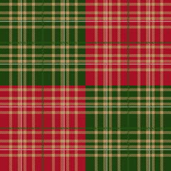 Tartan pattern,Scottish traditional fabric seamless Christmas tone, green and red background