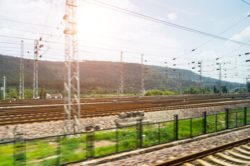 Electric pylons at the railway station