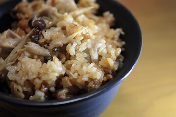 Chicken and mushroom seasoned rice
