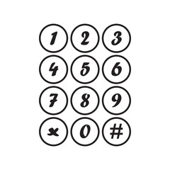Telephone Keyboard Icon Vector Illustration Flat Design