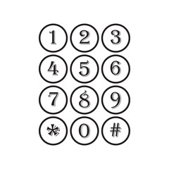 Telephone Keyboard Icon Vector Illustration Flat Design