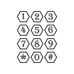 Telephone Keyboard Icon Vector Illustration Flat Design