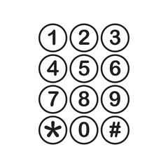 Telephone Keyboard Icon Vector Illustration Flat Design