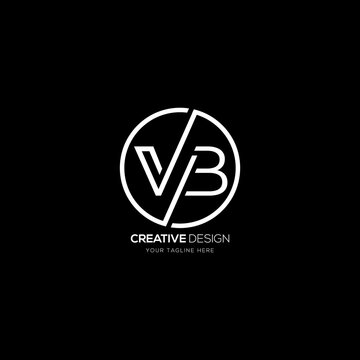 Letter Creative V B With Circle Shape Logo