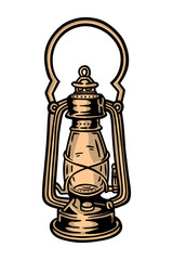Antique kerosene lamp - vector illustration 