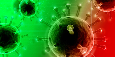 3d render Corona virus microscopic view
