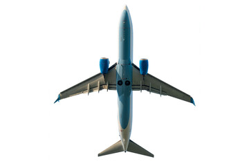 Passenger aircraft down to up view isolated PNG file with Alpha channel