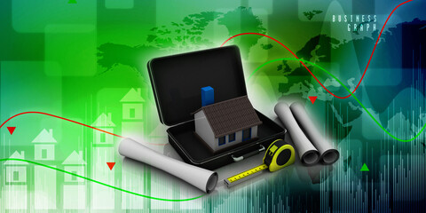 3d rendering New project plan