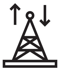 Antenna tower icon. Cell provider station. Signal transmission symbol - obrazy, fototapety, plakaty