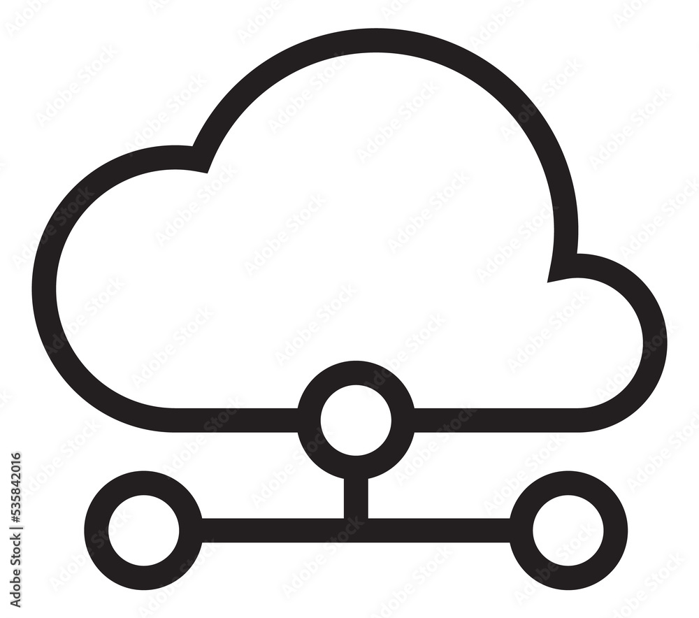 Poster cloud connection icon. digital networking service logo