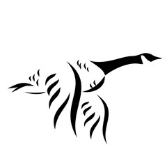 Stylized Canada Geese Flying With Wings Pointing Down