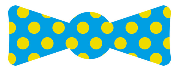 Bow with polka dot pattern. Bright party tie