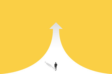 businessman walking at path the possibility of successful career growth. success, opportunity and growth concept.