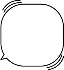 Fototapeta premium outline speech bubbles on transparent background . chat box or chat vector square and doodle message or communication icon Cloud speaking for comics and minimal message dialog