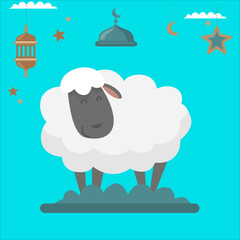 art icon illustration design concept sheep of eid adha mubarak ramadhan