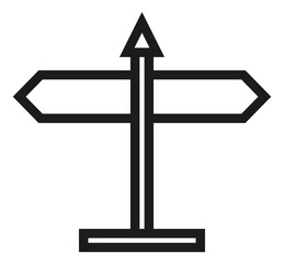 Signpost icon. Road sign with direction pointing arrows