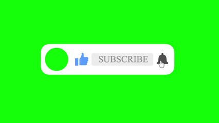 subscribe pop up like notification bell button green screen