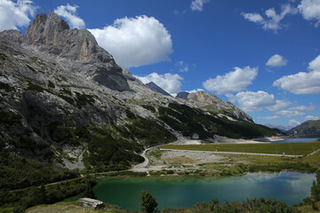 Fototapeta na wymiar Fedaia Lake (Lago di Fedaia), Dolomites, Italy