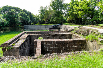 Panoramic view of Ershawan Battery in Keelung, Taiwan. better known as the Tenable Gate of the Sea, It was built during Taiwan's Qing era.