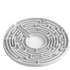 3d rendering illustration of a circular labyrinth