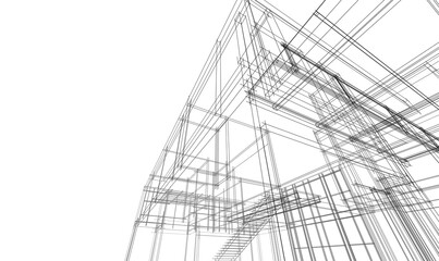 Modern architecture 3d illustration