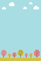 背景イラスト_春の並木道