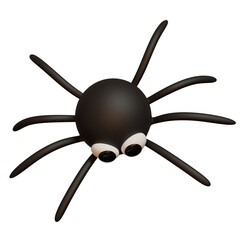 Araña de halloween, tierno y lindo con fondo transparente PNG. Ilustración 3D