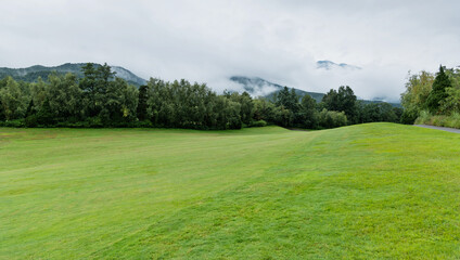 Landscape of golf course in the countryside
