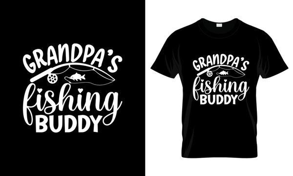 Grandpa's Fishing Buddy Baby T-Shirt Design 