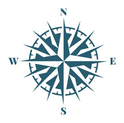 Wind rose icon. Orientation symbol. Map compass