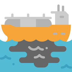 oil spill flat icon