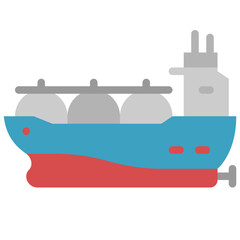 tanker ship flat icon