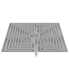 3d rendering illustration of a labyrinth