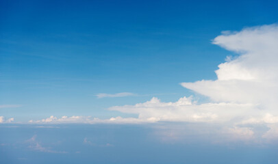 Obraz premium Aerial view of sky above the clouds