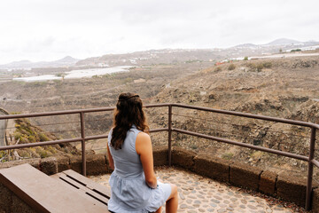 Woman on a viewpoint in Gran Canaria