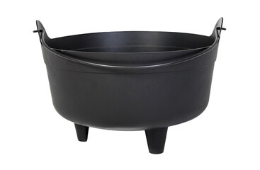 Large isolated black cauldron
