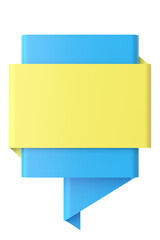 3D speech bubble. Empty banner. 3D illustration.