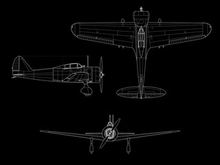 Obraz na płótnie Canvas Caza monomotor de hélice Ki-27