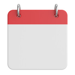 Empty calendar. 3D calendar.