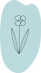 Flower Drawing Doodle Abstract Minimal