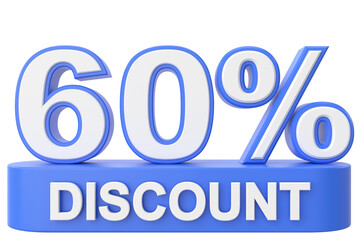 3D sixty percent discount. 60% discount. 60% sale.