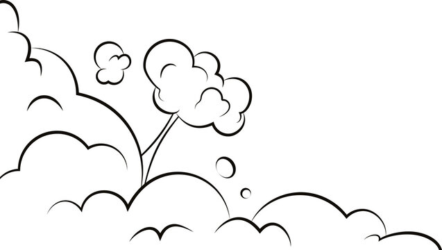 Comic Clouds Frame. Cartoon Puff Cloud Frame. Boom, Pow Effect. Explosion With Puffs Of Smoke.