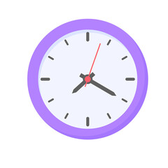 The round clock face shows the scheduled time.