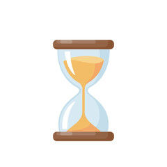The hourglass is running out of time. end of deadline - obrazy, fototapety, plakaty