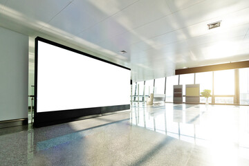 Blank billboard in a chinese airport