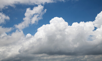 Naklejka na ściany i meble White clouds and blue sky for background